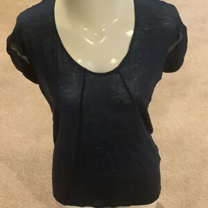 Classic Navy Short Sleeve Women's Top